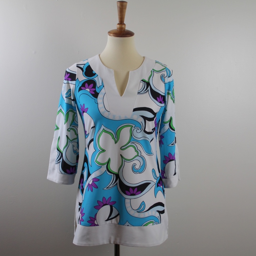 Jude Connally Vibrant Floral Tunic Top S